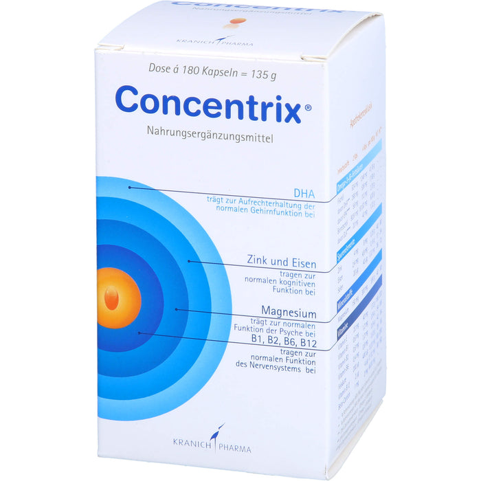 Concentrix Kapseln für Konzentration und Aufmerksamkeit, 180 pcs. Capsules