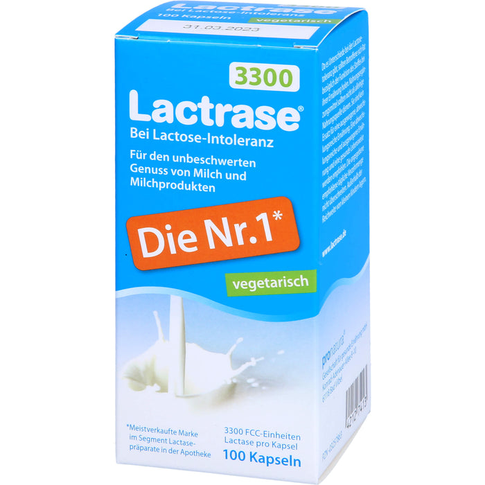 Lactrase 3300 vegetarisch bei Lactose-Intoleranz Kapseln, 100 pcs. Capsules