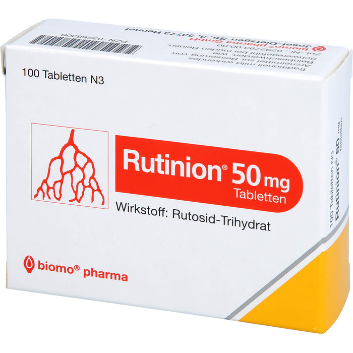 Rutinion 50 mg Tabletten zur Besserung von Beschwerden in den Beinen, 100 St. Tabletten