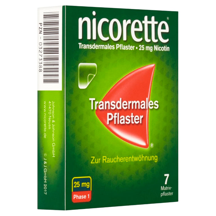 nicorette TX Pflaster 25 mg Nicotin zur Raucherentwöhnung, 7 pc Pansement