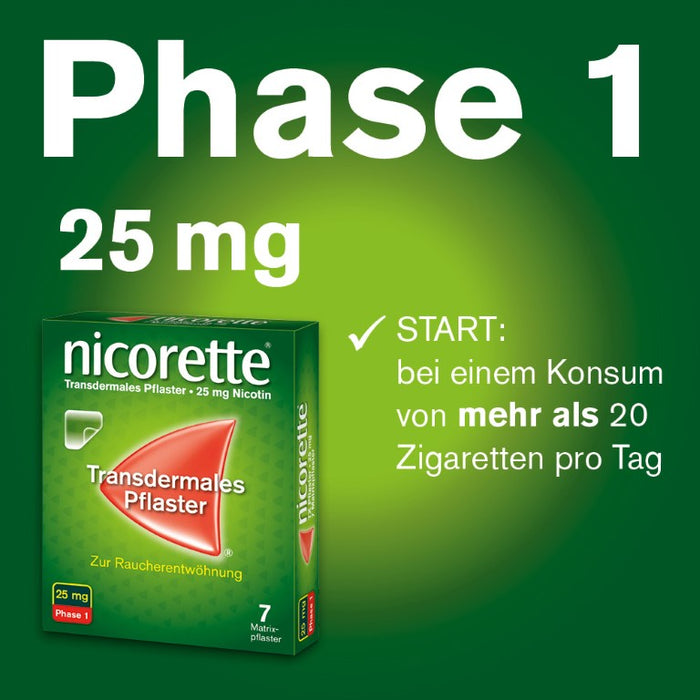 nicorette TX Pflaster 25 mg Nicotin zur Raucherentwöhnung, 7 St. Pflaster