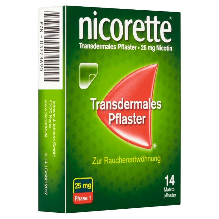 nicorette transdermales Pflaster 25 mg Nicotin Matrixpflaster, 14 pc Pansement