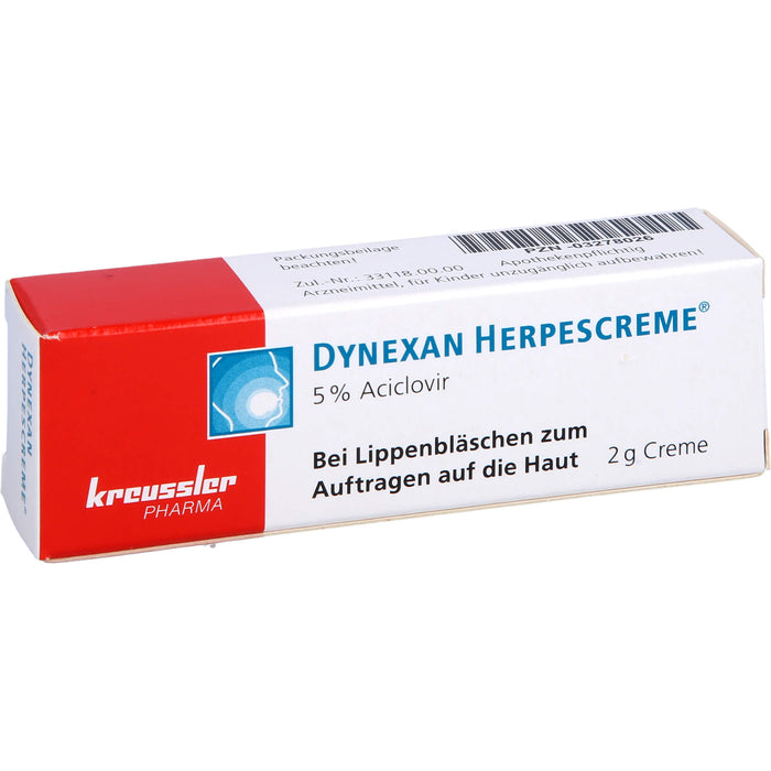 DYNEXAN Herpescreme mit 5 % Aciclovir bei Lippenbläschen, 2 g Cream