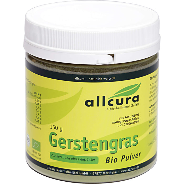 allcura Gerstengras Bio Pulver, 150 g Pulver