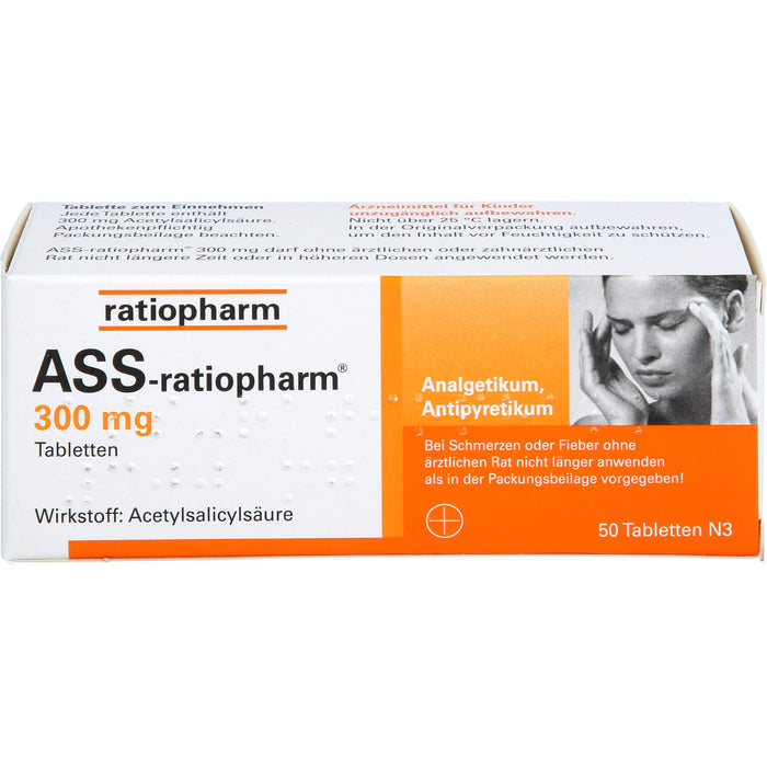 ASS-ratiopharm 300 mg Tabletten, 50 St. Tabletten