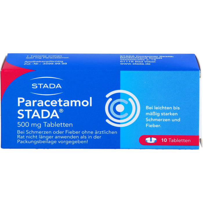 Paracetamol STADA Tabletten bei Schmerzen und Fieber, 10 pcs. Tablets