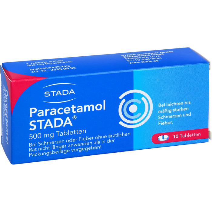 Paracetamol STADA Tabletten bei Schmerzen und Fieber, 10 pc Tablettes