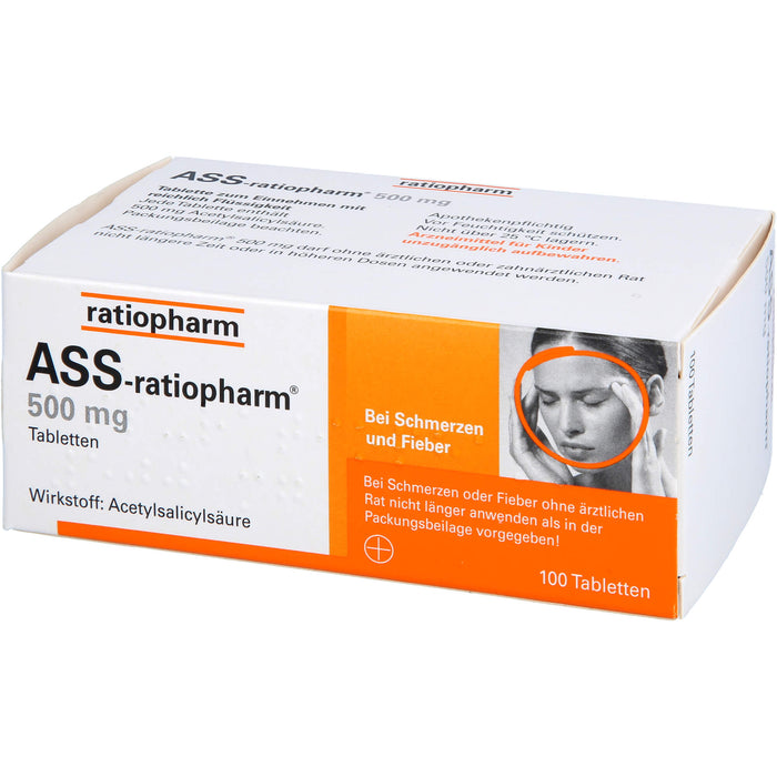 ASS-ratiopharm 500 mg Tabletten, 100 pc Tablettes