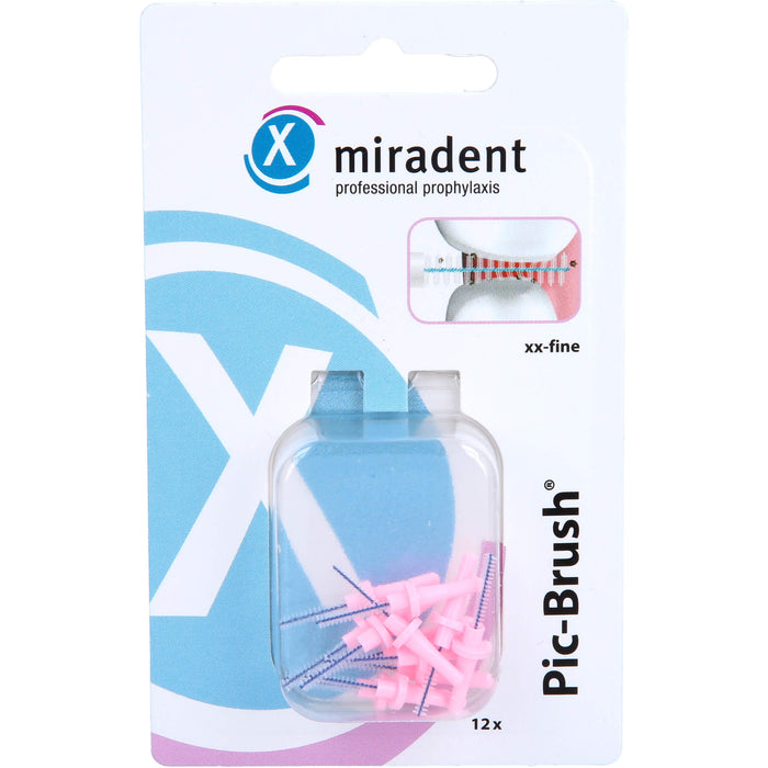 miradent Pic-Brush Ersatz-Interdentalbürsten pink xx-fine 1,6 mm, 12 pcs. Interdental brushes