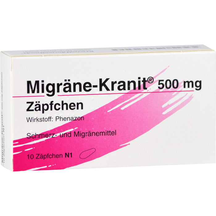 Migräne-Kranit 500 mg Zäpfchen Schmerz- und Migränemittel, 10 pcs. Suppositories