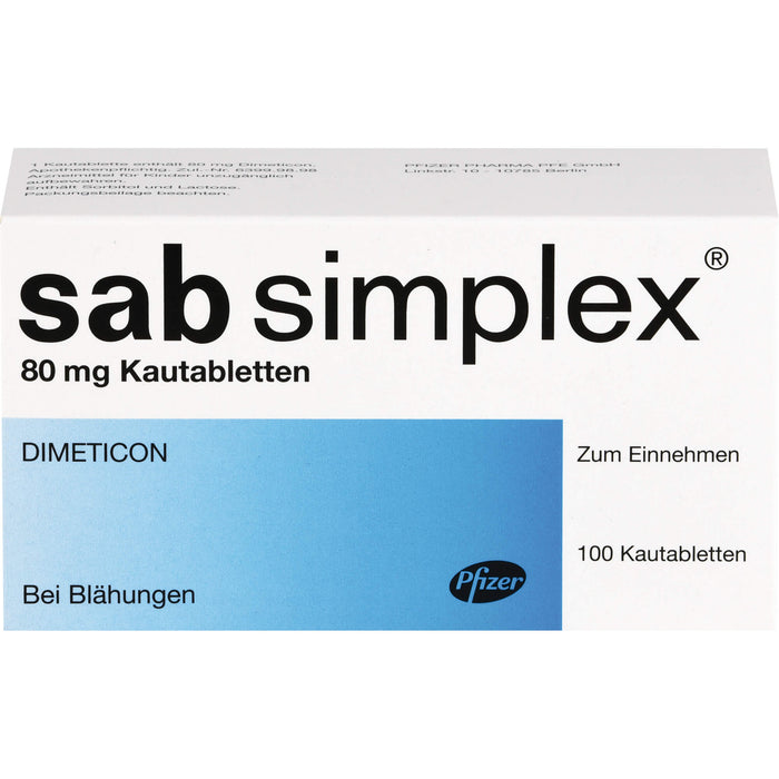 sab simplex 80 mg Kautabletten bei Blähungen, 100 pc Tablettes