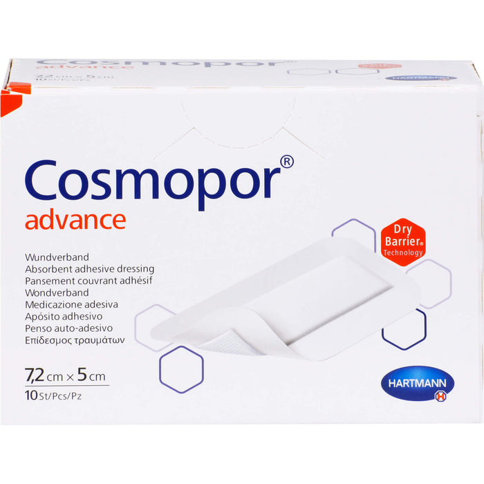 Cosmopor Advance Wundverband 7,2 cm x 5 cm, 10 St. Pflaster