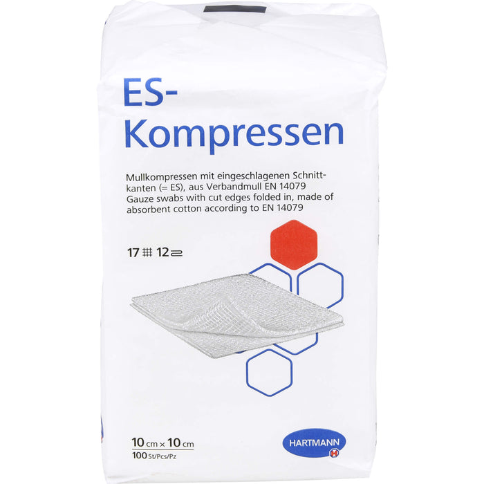 ES-KOMPRESSEN unsteril 10x10cm 12f CPC, 100 St KOM