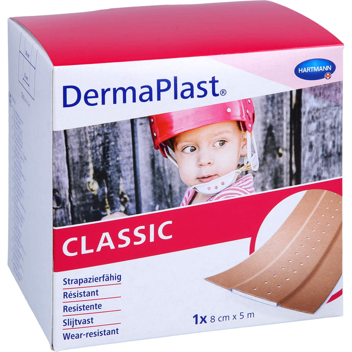 DermaPlast classic 8 cm x 5 m strapazierfähiges Wundpflaster, 1 pc Pansement