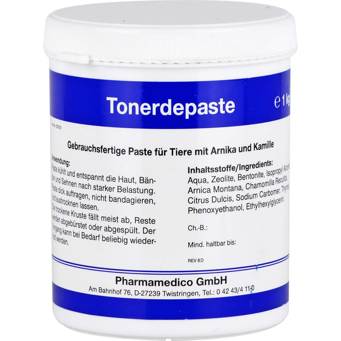 Pharmamedico Tonerdepaste mit Arnika und Kamille für Tiere, 1000 g Paste