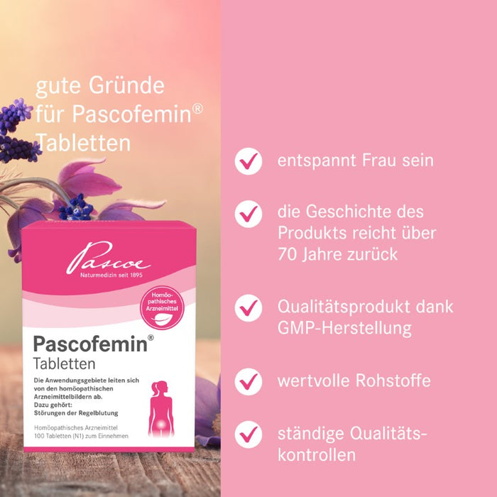 Pascofemin Tabletten bei Störungen der Regelblutung, 100 pcs. Tablets