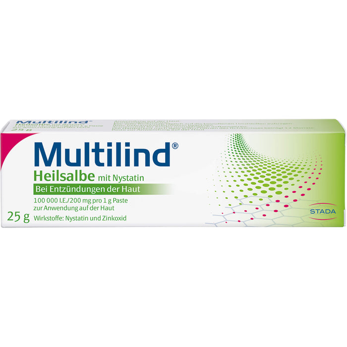 Multilind Heilsalbe mit Nystatin bei Entzündungen der Haut, 25 g Creme