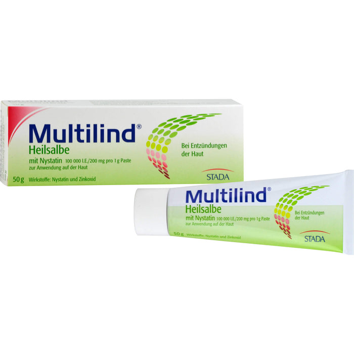 Multilind Heilsalbe mit Nystatin bei Entzündungen der Haut, 50 g Creme