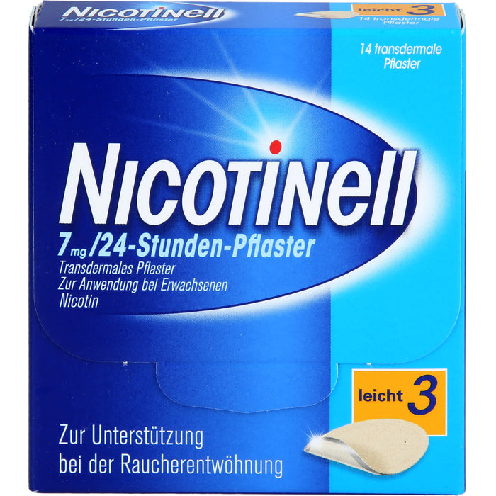 Nicotinell 7 mg/24-Stunden-Pflaster (bisher 17,5 mg) Stärke 3 (leicht), 14 pc Pansement