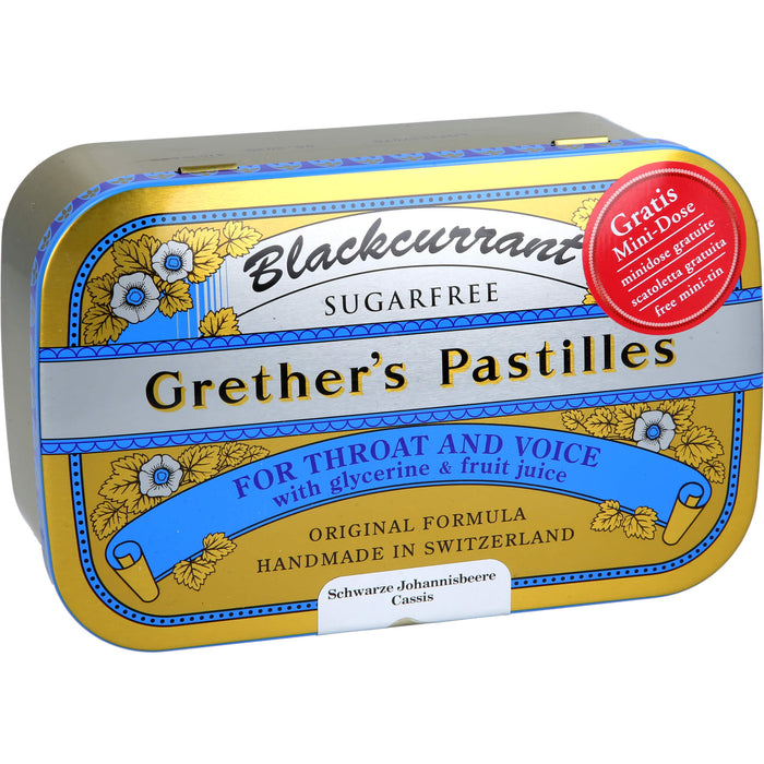 Grether's Pastilles Blackcurrant sugarfree, 440 g Pastillen