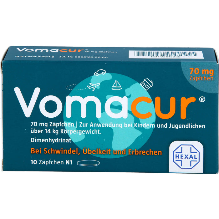 Vomacur 70 mg Zäpfchen, 10 pcs. Suppositories