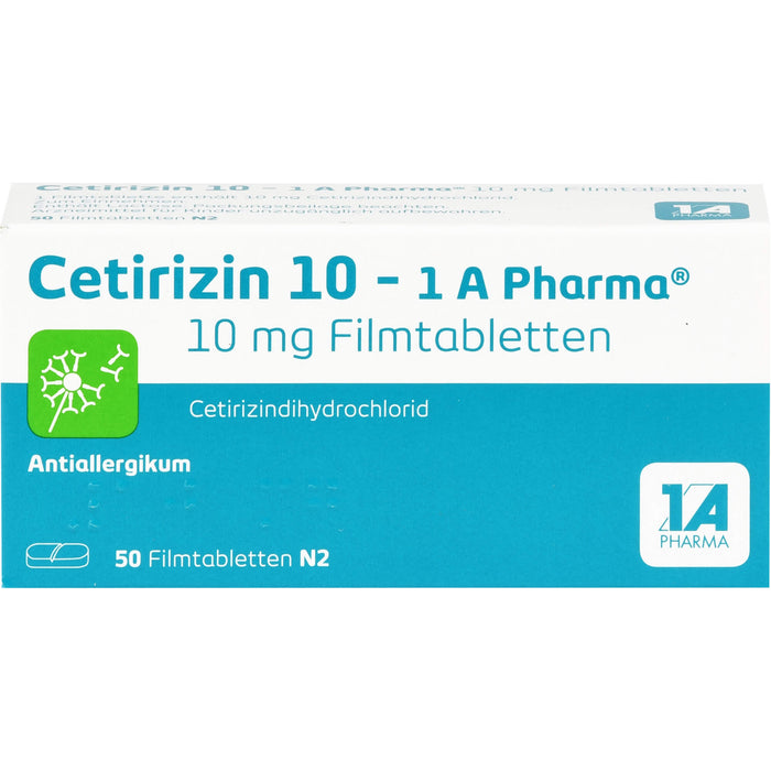 1A Pharma Cetirizin 10 mg Filmtabletten, 50 pc Tablettes