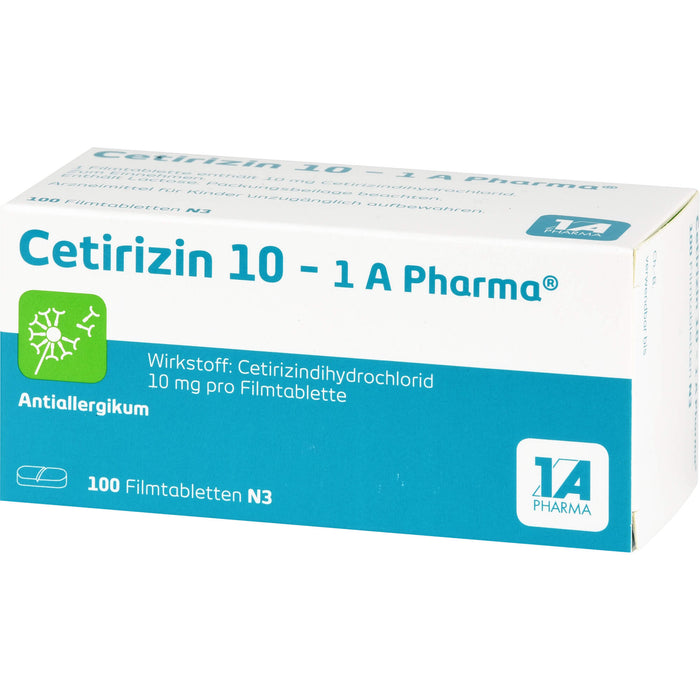 Cetirizin 10 - 1 A Pharma, 10 mg Filmtabletten, 100 pc Tablettes