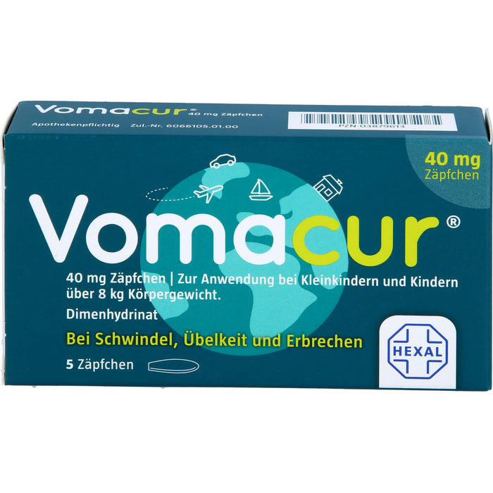 Vomacur 40 mg Zäpfchen, 5 pc Suppositoires