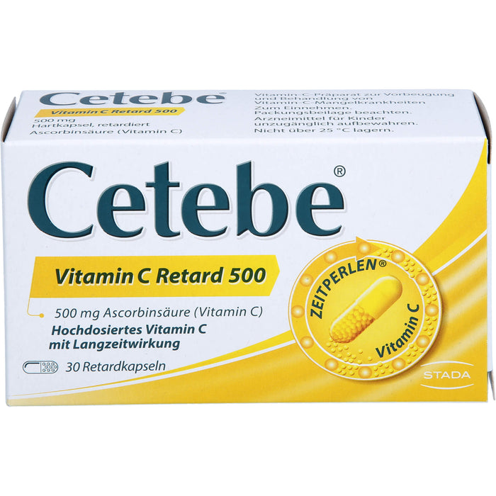 Cetebe Vitamin C Retard 500 Hartkapseln, 30 pcs. Capsules