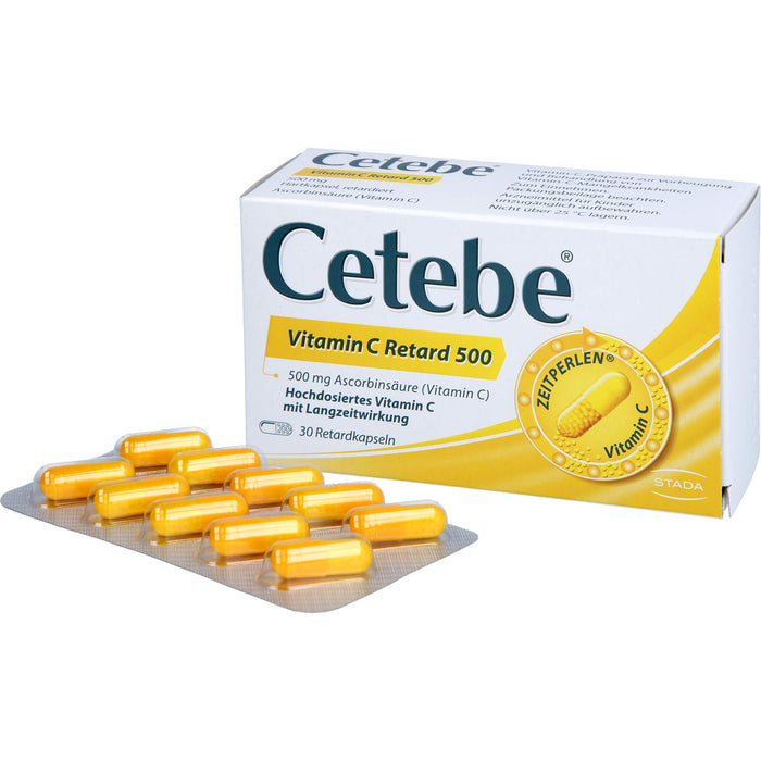 Cetebe Vitamin C Retard 500 Hartkapseln, 30 St. Kapseln