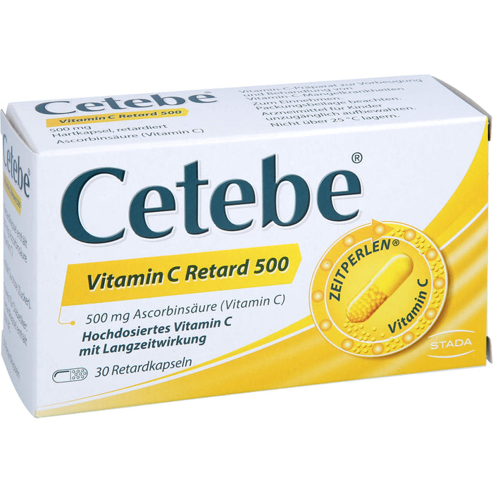 Cetebe Vitamin C Retard 500 Hartkapseln, 30 pc Capsules