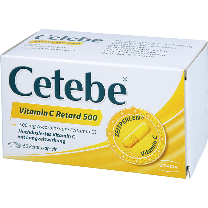 Cetebe Vitamin C Retard 500 Hartkapseln, 60 pc Capsules