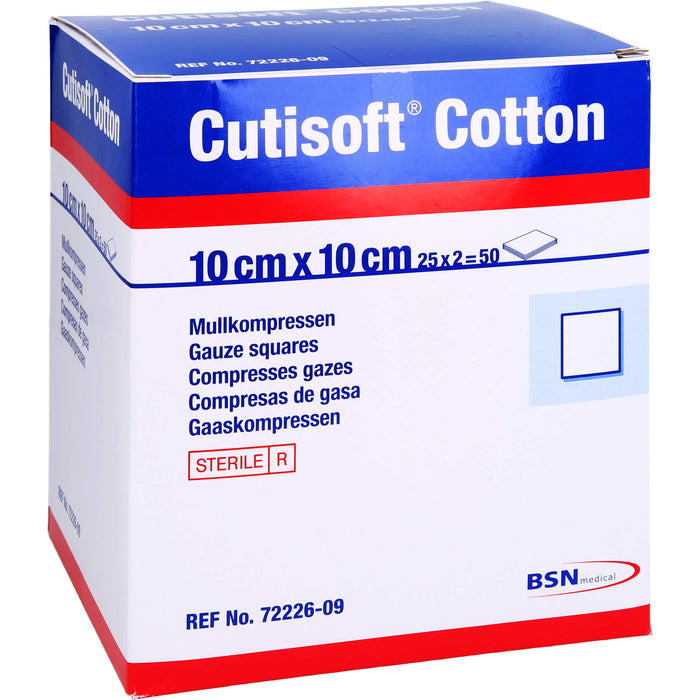 Cutisoft Cotton Kompressen steril 12-fach 10x10cm, 25X2 St KOM