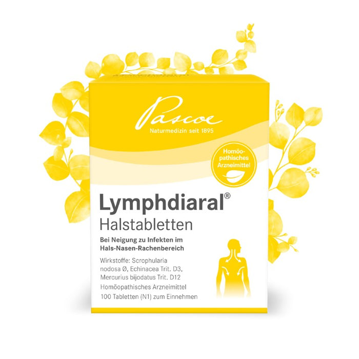 Lymphdiaral Halstabletten bei Neigung zu Infekten im Hals-Nasen-Rachenbereich, 100 pcs. Tablets