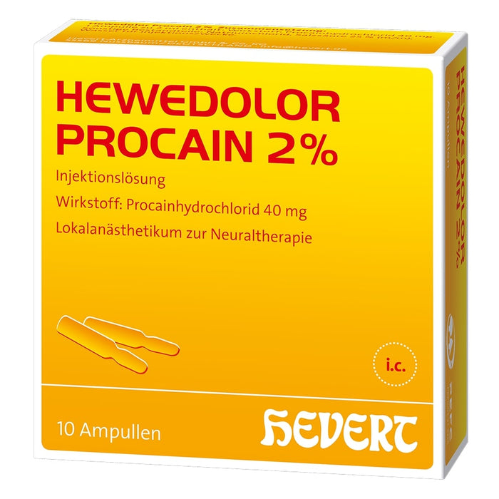 Hewedolor Procain 2% Lokalanästhetikum zur Neuraltherapie, 10 pcs. Ampoules