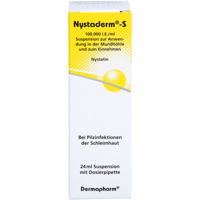 Nystaderm-S 100.000 I.E./ml Suspension bei Infektionen der Mundhöhle, des Rachenraumes und der Speiseröhre, 24 ml Lösung