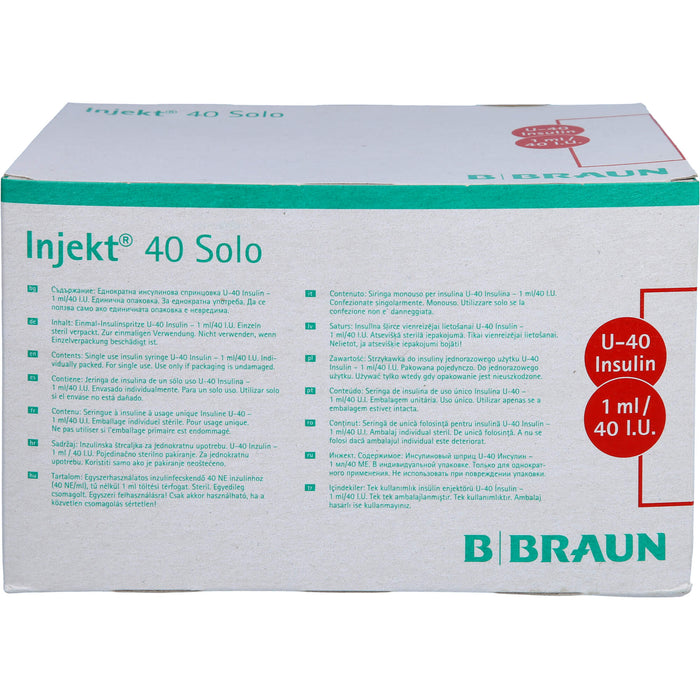 INSULIN INJEKT SOLO 40, 100X1 ml SRI