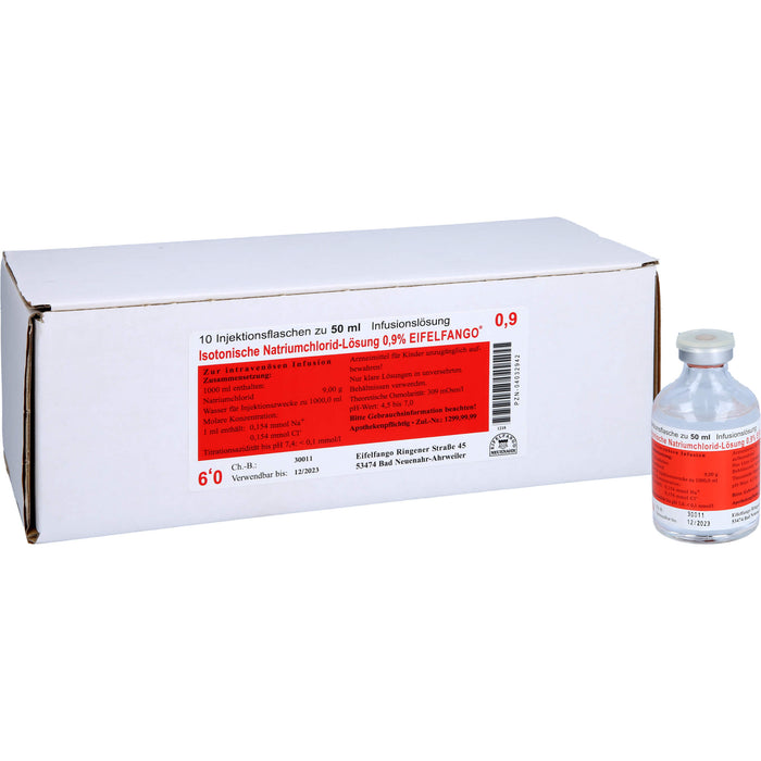 Isotonische Natriumchlorid-Lösung 0,9 % EIFELFANGO Infusionslösung, 50 ml, 10X50 ml INF