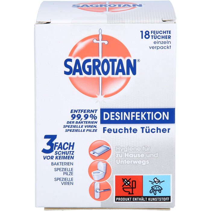 SAGROTAN desinfizierende Feuchttücher, 18 pcs. Cloths