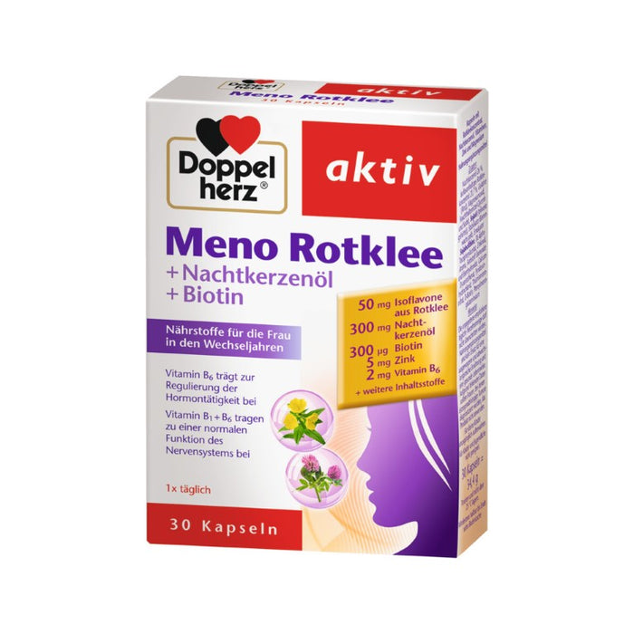 Doppelherz Meno Rotklee+Nachtkerzenöl+Biotin, 30 St KAP