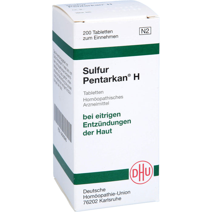 DHU Sulfur Pentarkan H Tabletten bei eitrigen Entzündungen der Haut, 200 pcs. Tablets