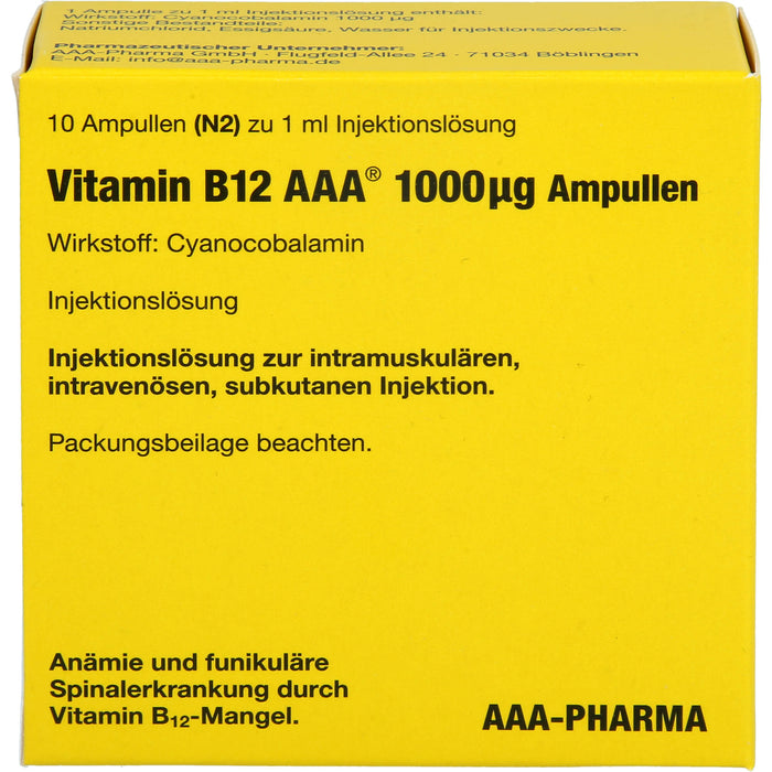 Vitamin B12 AAA 1000 µg Ampullen, 10 pc Ampoules