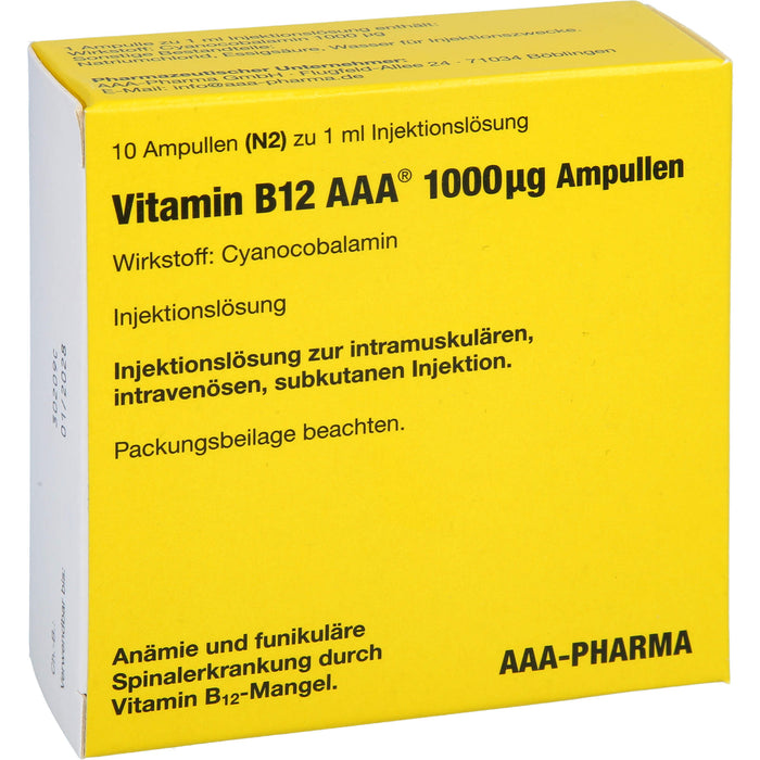 Vitamin B12 AAA 1000 µg Ampullen, 10 pc Ampoules