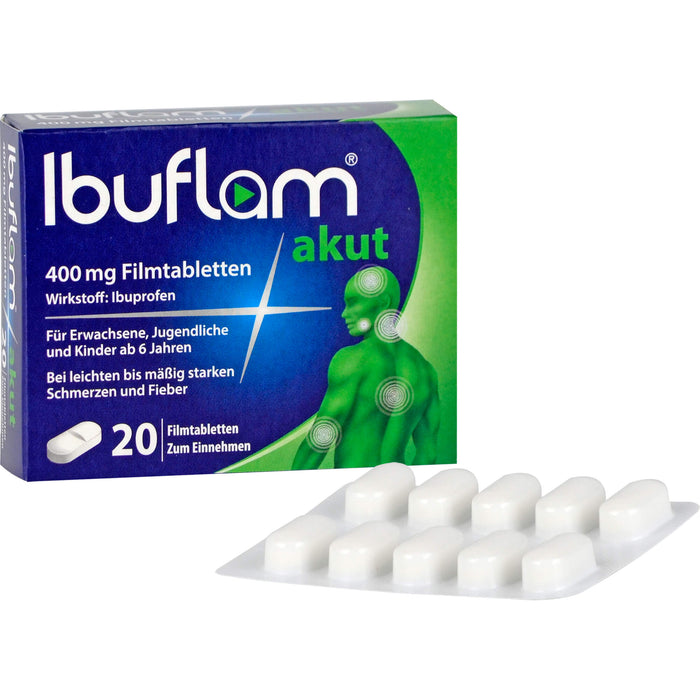 Ibuflam akut 400 mg Filmtabletten, 20 pcs. Tablets