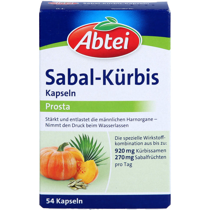 Abtei Sabal-Kürbis Prosta stärkt und entlastet die männlichen Harnorgane, 54 pc Capsules