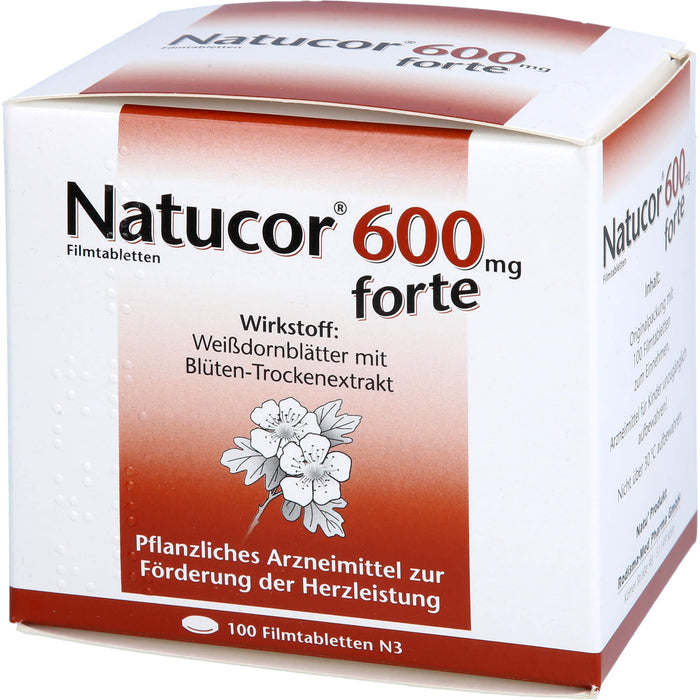 Natucor 600 mg forte Filmtabletten zur Förderung der Herzleistung, 100 pcs. Tablets