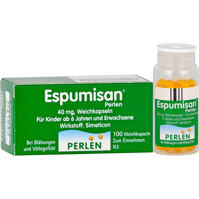 Espumisan Perlen 40 mg Weichkapseln bei Blähungen, 100 pcs. Capsules