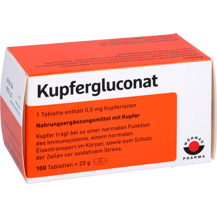 WÖRWAG Pharma Kupfergluconat Tabletten, 100 St. Tabletten