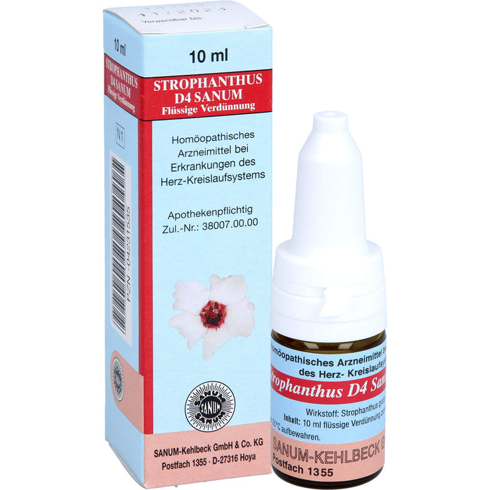 Strophanthus D4 Sanum flüssige Verdünnung bei Erkrankungen des Herz-Kreislaufsystems, 10 ml Lösung