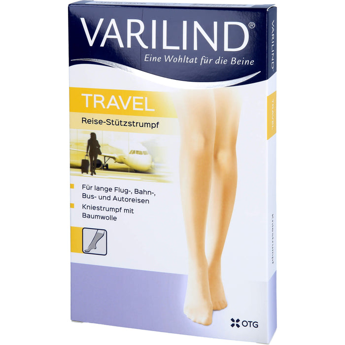 VARILIND TRAVEL Knie Baumwolle beige S, 2 St